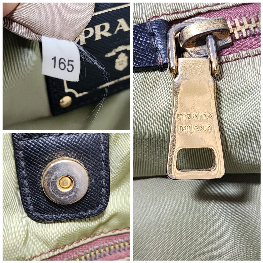Prada Saffiano Trimmed Tessuto Tote Bag Black - Picture 7 of 14